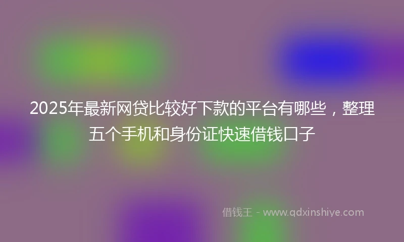 2025年最新网贷比较好下款的平台有哪些,整理五个手机和身份证快速借钱口子