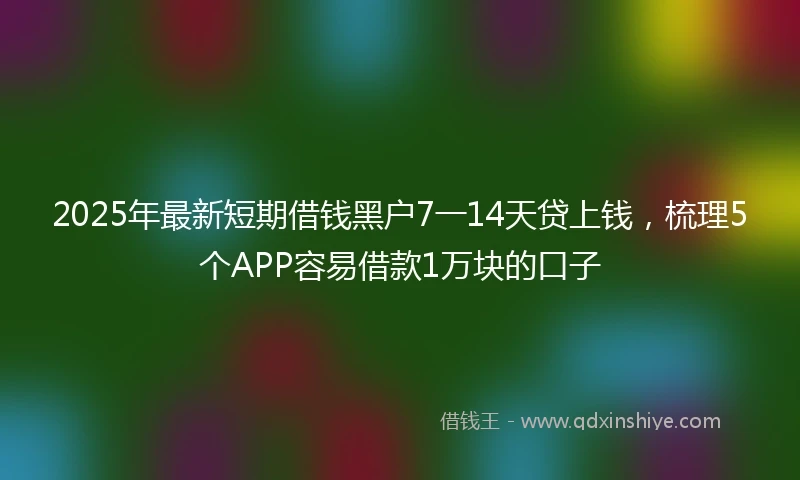 2025年最新短期借钱黑户7一14天贷上钱，梳理5个APP容易借款1万块的口子