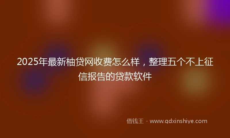 2025年最新柚贷网收费怎么样，整理五个不上征信报告的贷款软件
