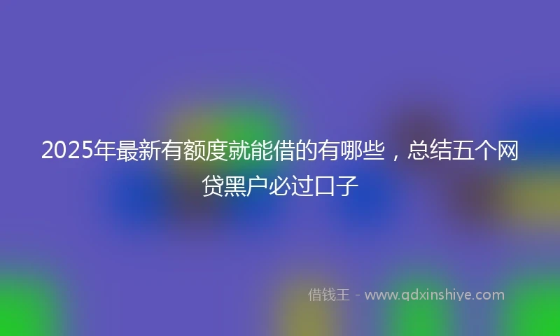 2025年最新有额度就能借的有哪些，总结五个网贷黑户必过口子