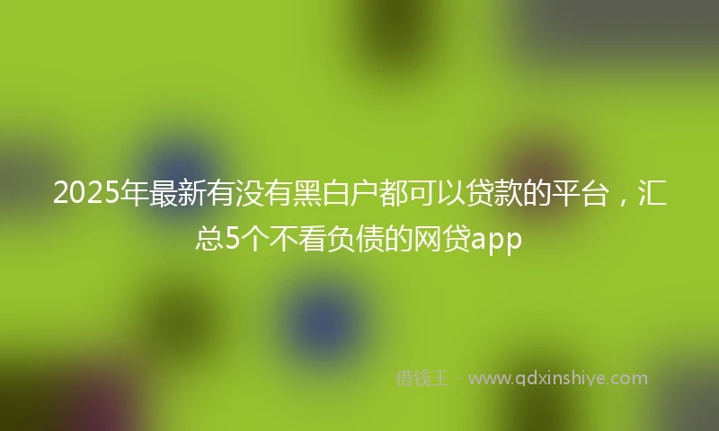 2025年最新有没有黑白户都可以贷款的平台，汇总5个不看负债的网贷app