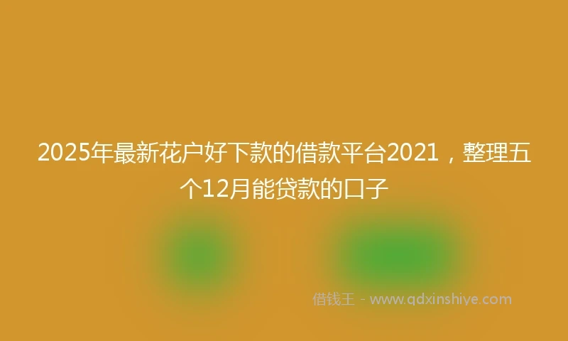 2025年最新花户好下款的借款平台2021，整理五个12月能贷款的口子