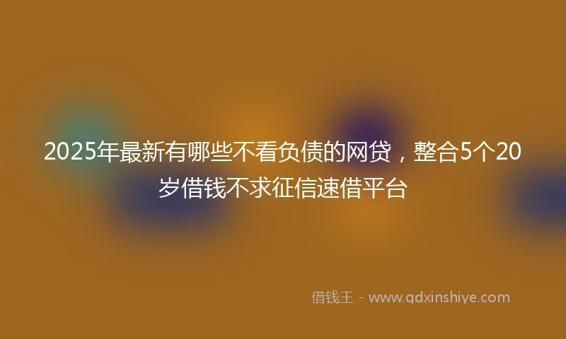 2025年最新有哪些不看负债的网贷，整合5个20岁借钱不求征信速借平台