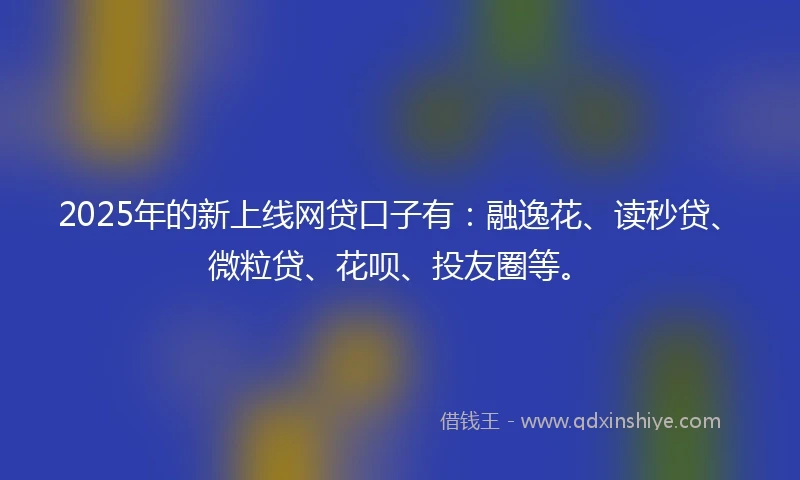 2025年的新上线网贷口子有：融逸花、读秒贷、微粒贷、花呗、投友圈等。
