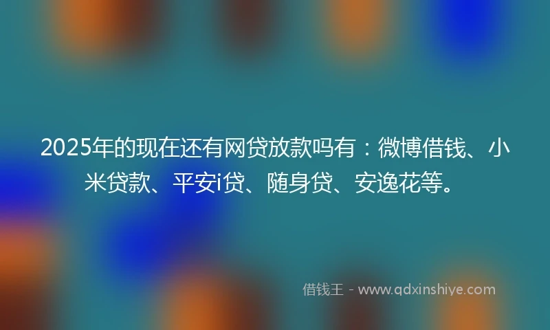 2025年的现在还有网贷放款吗有：微博借钱、小米贷款、平安i贷、随身贷、安逸花等。
