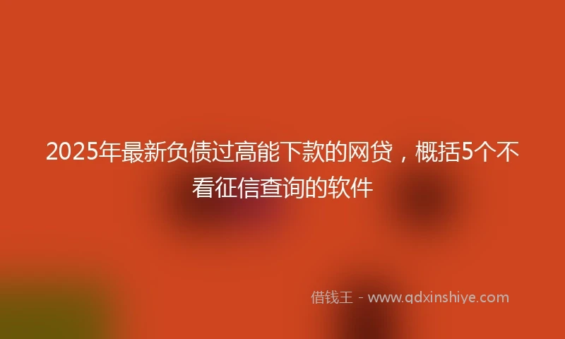 2025年最新负债过高能下款的网贷，概括5个不看征信查询的软件