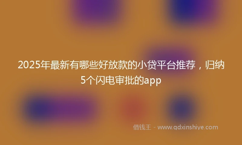 2025年最新有哪些好放款的小贷平台推荐，归纳5个闪电审批的app