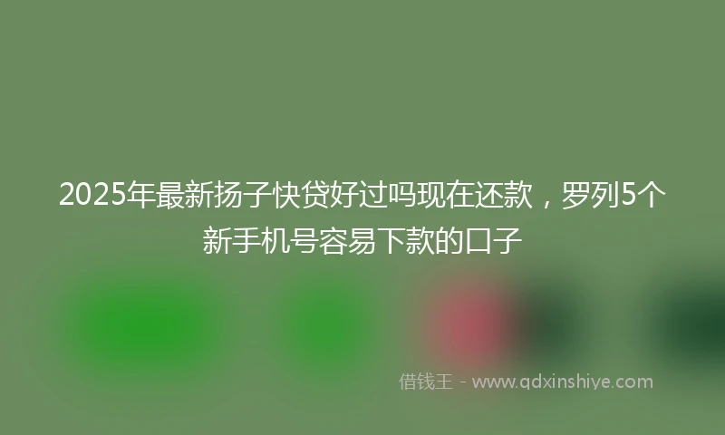 2025年最新扬子快贷好过吗现在还款，罗列5个新手机号容易下款的口子