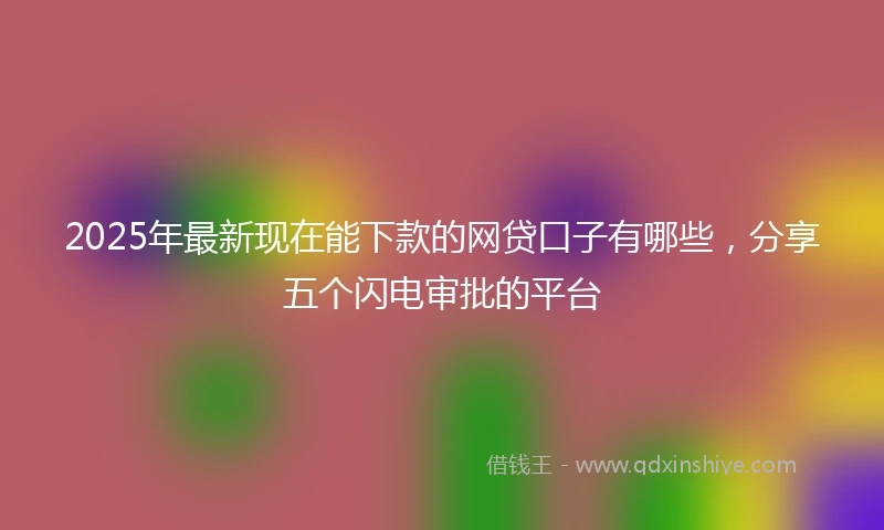 2025年最新现在能下款的网贷口子有哪些，分享五个闪电审批的平台