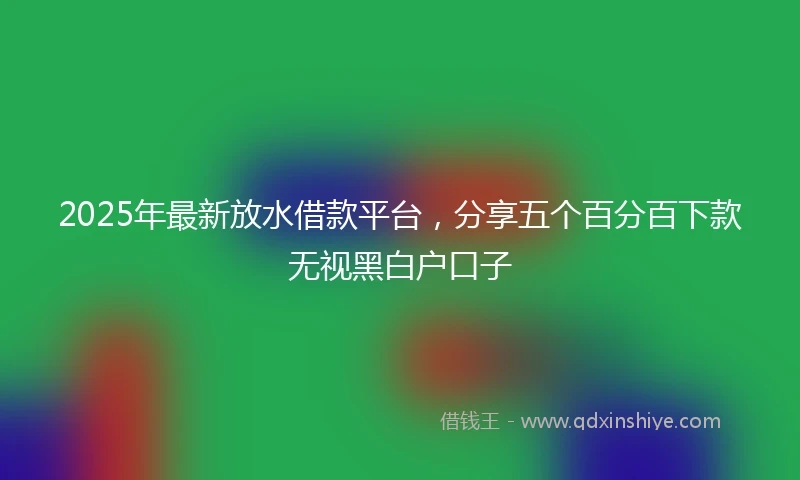 2025年最新放水借款平台，分享五个百分百下款无视黑白户口子