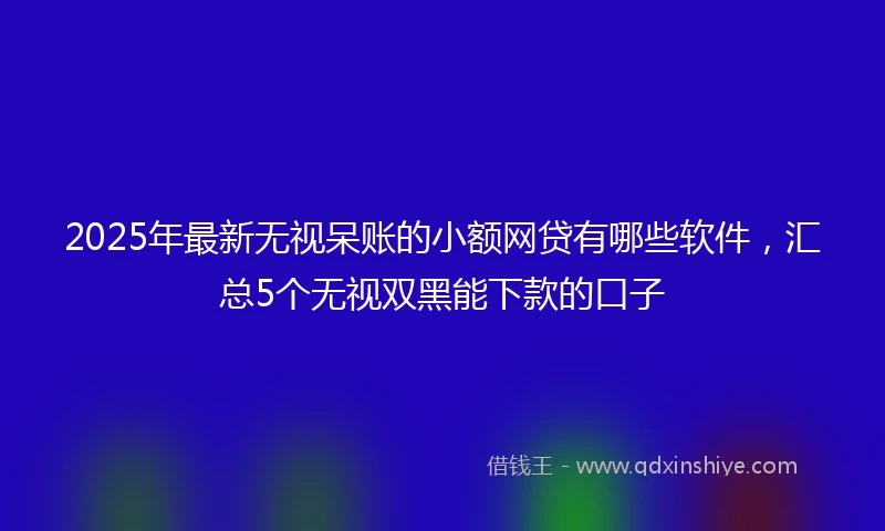 2025年最新无视呆账的小额网贷有哪些软件，汇总5个无视双黑能下款的口子