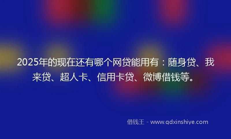 2025年的现在还有哪个网贷能用有：随身贷、我来贷、超人卡、信用卡贷、微博借钱等。