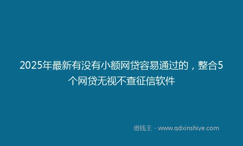 2025年最新有没有小额网贷容易通过的，整合5个网贷无视不查征信软件