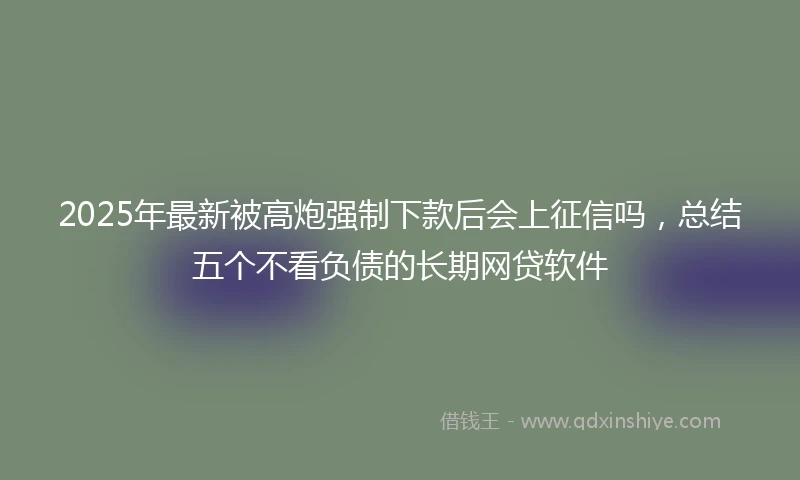 2025年最新被高炮强制下款后会上征信吗，总结五个不看负债的长期网贷软件