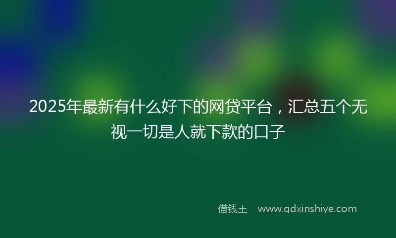 2025年最新有什么好下的网贷平台，汇总五个无视一切是人就下款的口子