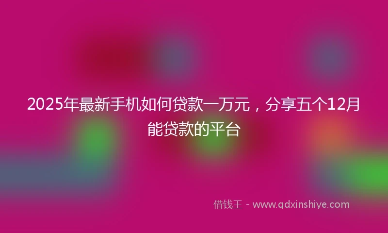 2025年最新手机如何贷款一万元，分享五个12月能贷款的平台