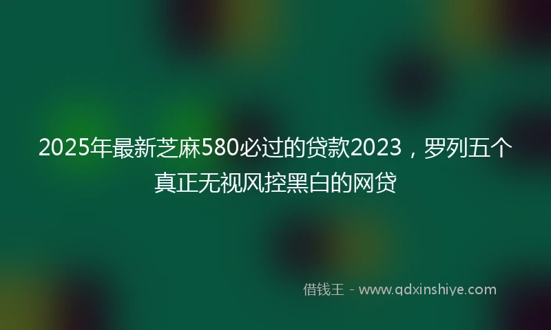 2025年最新芝麻580必过的贷款2023，罗列五个真正无视风控黑白的网贷