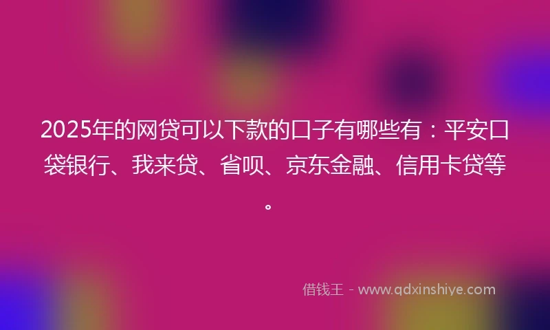 2025年的网贷可以下款的口子有哪些有：平安口袋银行、我来贷、省呗、京东金融、信用卡贷等。