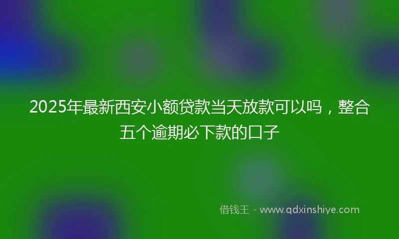 2025年最新西安小额贷款当天放款可以吗，整合五个逾期必下款的口子