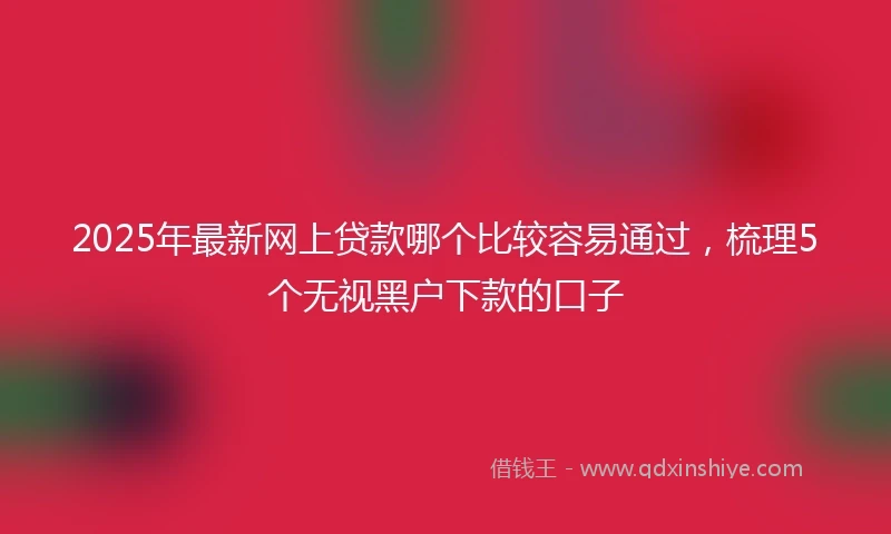2025年最新网上贷款哪个比较容易通过，梳理5个无视黑户下款的口子