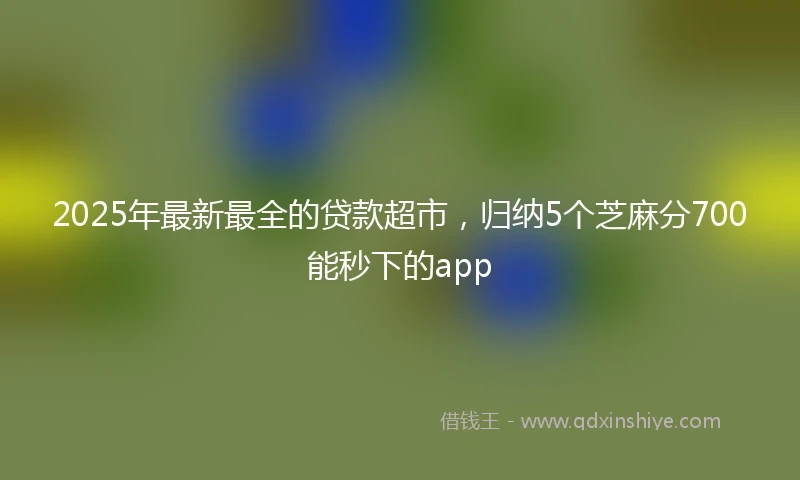 2025年最新最全的贷款超市，归纳5个芝麻分700能秒下的app