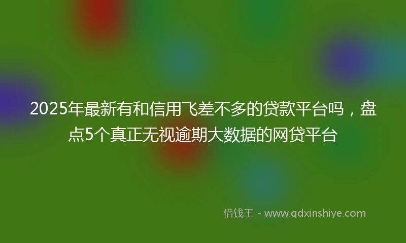 2025年最新有和信用飞差不多的贷款平台吗，盘点5个真正无视逾期大数据的网贷平台