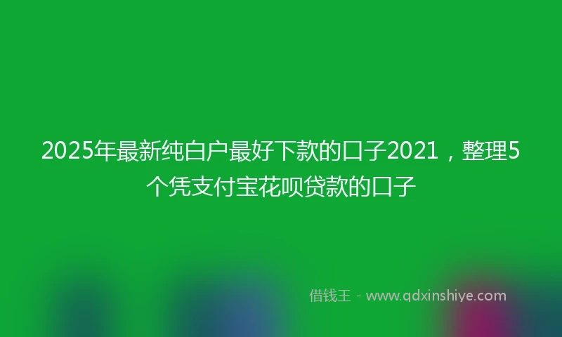 2025年最新纯白户最好下款的口子2021，整理5个凭支付宝花呗贷款的口子