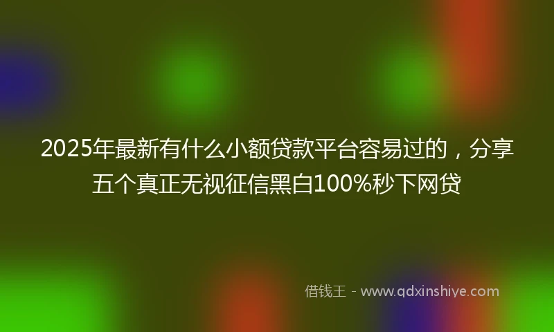2025年最新有什么小额贷款平台容易过的，分享五个真正无视征信黑白100%秒下网贷