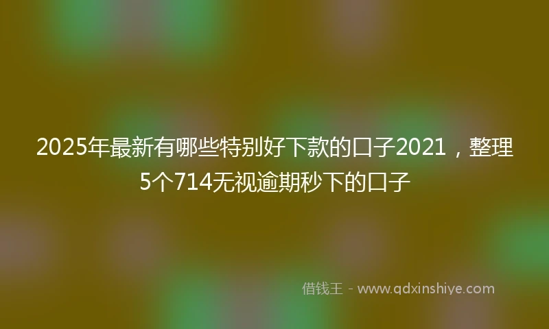 2025年最新有哪些特别好下款的口子2021，整理5个714无视逾期秒下的口子