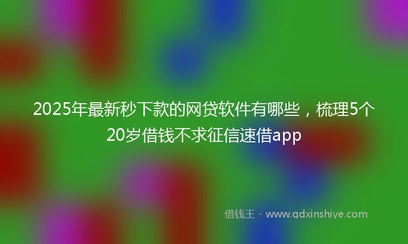 2025年最新秒下款的网贷软件有哪些，梳理5个20岁借钱不求征信速借app