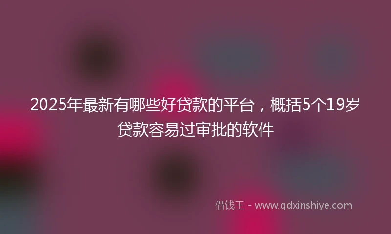 2025年最新有哪些好贷款的平台，概括5个19岁贷款容易过审批的软件