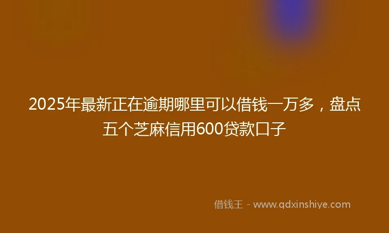 2025年最新正在逾期哪里可以借钱一万多，盘点五个芝麻信用600贷款口子