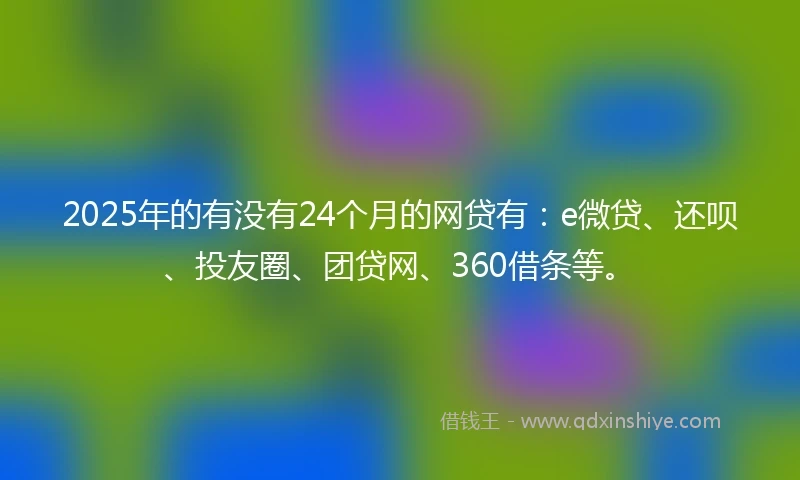 2025年的有没有24个月的网贷有：e微贷、还呗、投友圈、团贷网、360借条等。