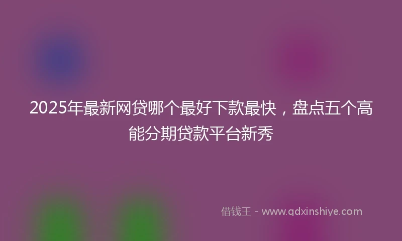 2025年最新网贷哪个最好下款最快，盘点五个高能分期贷款平台新秀