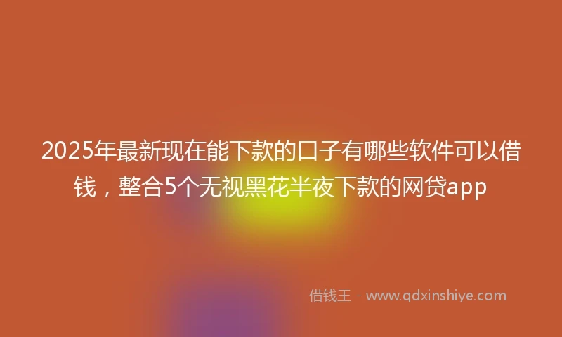 2025年最新现在能下款的口子有哪些软件可以借钱，整合5个无视黑花半夜下款的网贷app