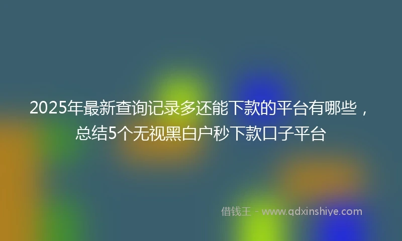 2025年最新查询记录多还能下款的平台有哪些，总结5个无视黑白户秒下款口子平台