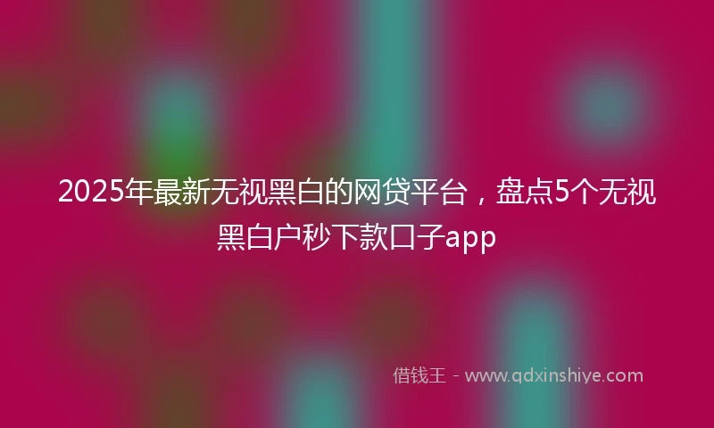 2025年最新无视黑白的网贷平台，盘点5个无视黑白户秒下款口子app