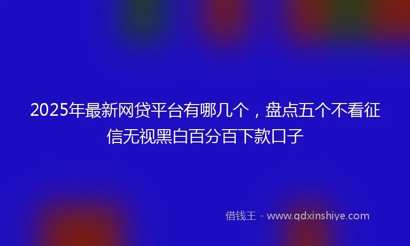 2025年最新网贷平台有哪几个,盘点五个不看征信无视黑白百分百下款口子