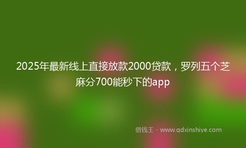 2025年最新线上直接放款2000贷款，罗列五个芝麻分700能秒下的app