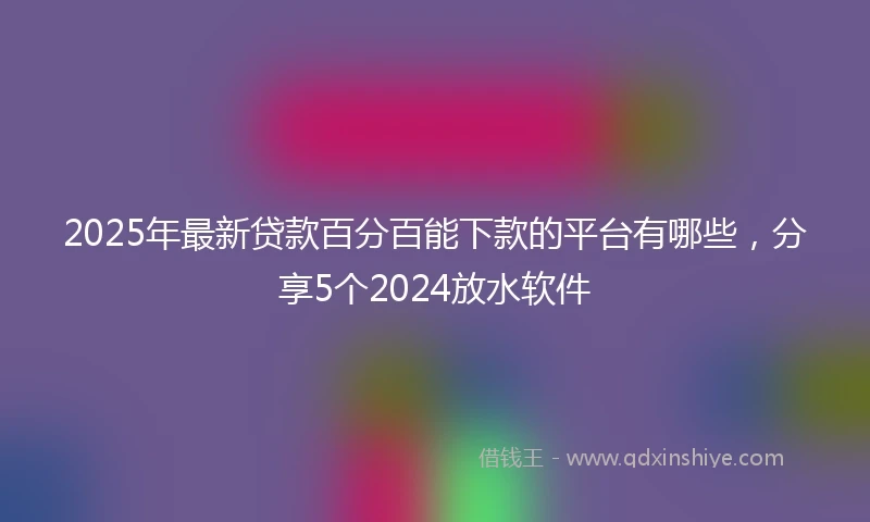 2025年最新贷款百分百能下款的平台有哪些，分享5个2024放水软件