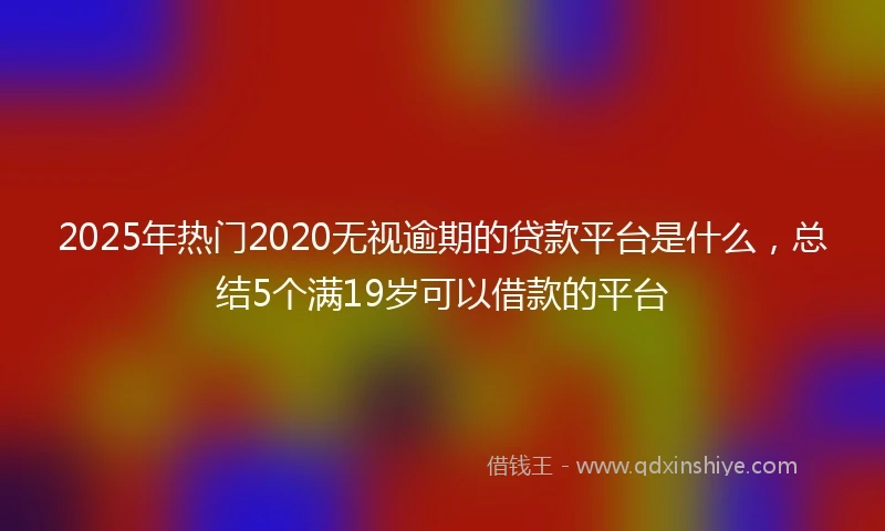 2025年热门2020无视逾期的贷款平台是什么，总结5个满19岁可以借款的平台