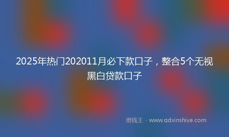 2025年热门202011月必下款口子，整合5个无视黑白贷款口子