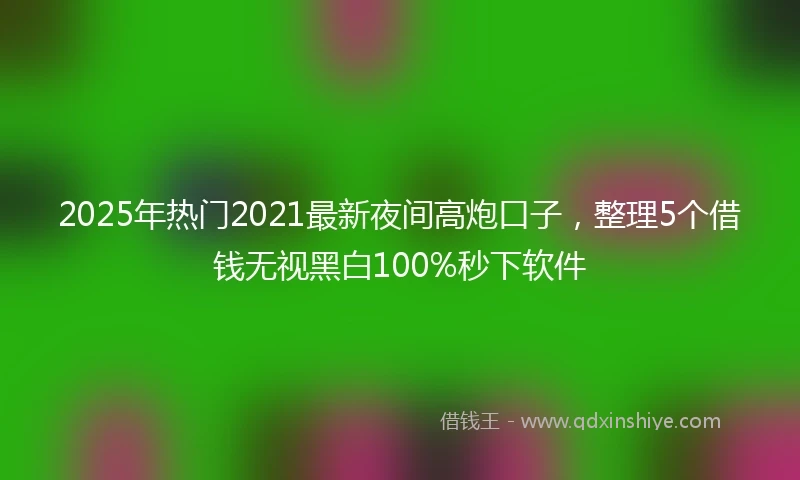 2025年热门2021最新夜间高炮口子，整理5个借钱无视黑白100%秒下软件