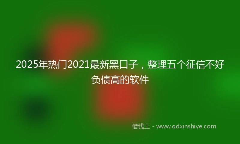 2025年热门2021最新黑口子，整理五个征信不好负债高的软件
