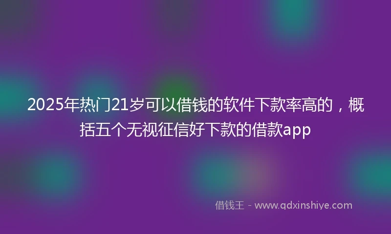 2025年热门21岁可以借钱的软件下款率高的，概括五个无视征信好下款的借款app