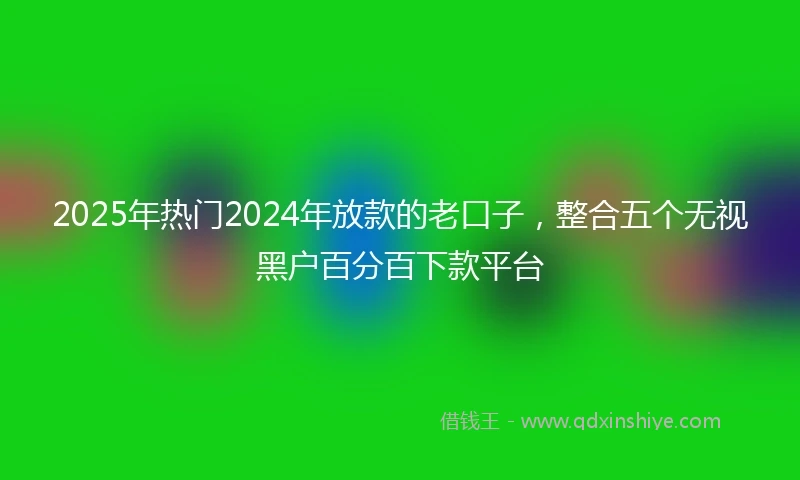 2025年热门2024年放款的老口子，整合五个无视黑户百分百下款平台
