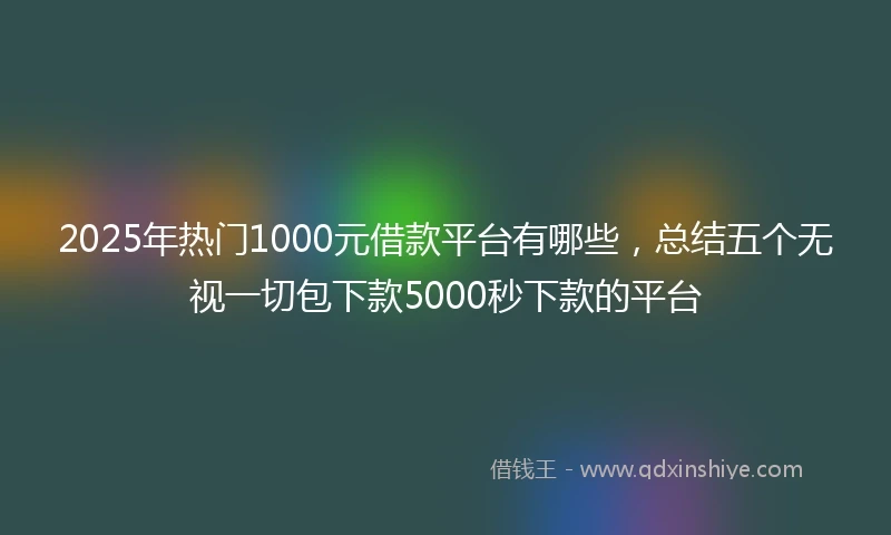 2025年热门1000元借款平台有哪些，总结五个无视一切包下款5000秒下款的平台