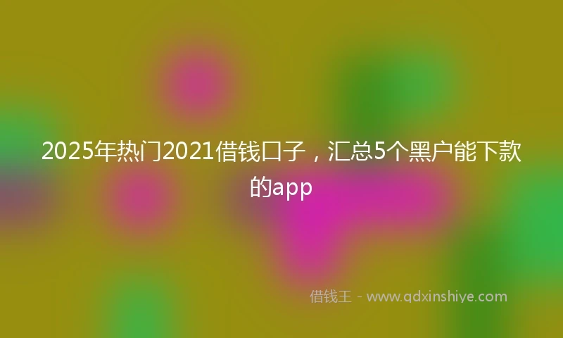 2025年热门2021借钱口子，汇总5个黑户能下款的app