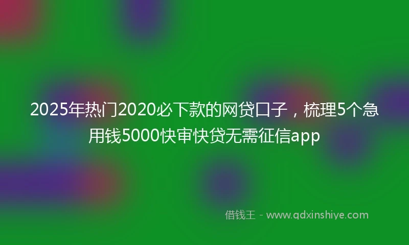 2025年热门2020必下款的网贷口子，梳理5个急用钱5000快审快贷无需征信app