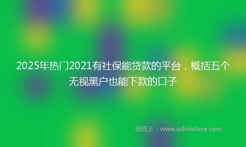 2025年热门2021有社保能贷款的平台，概括五个无视黑户也能下款的口子